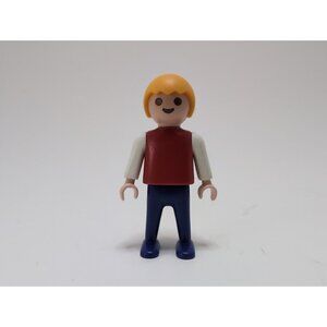 Playmobil Figure Dollhouse School Boy Child with Red Shirt Vintage